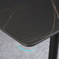 Juego de comedor interior moderno rectangular de piedra negra de 1/4/5/7 piezas