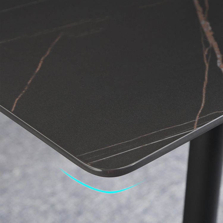 Juego de comedor interior moderno rectangular de piedra negra de 1/4/5/7 piezas