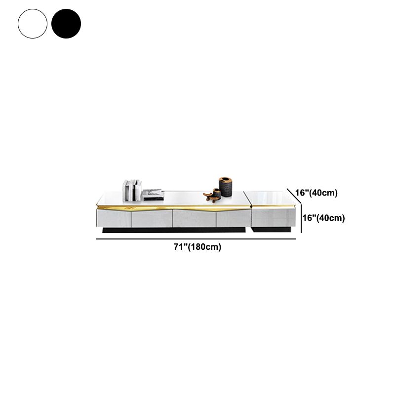 15.75 "H TV Style Glam Style Console TV de stockage fermé avec 4 tiroirs