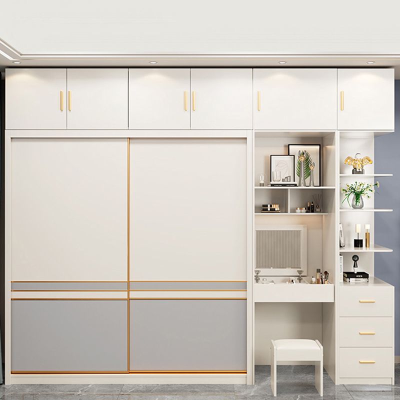 Bedroom Storage Cabinet Coastal Wooden Sliding Doors Wardrobe Armoire Clearhalo 'Armoires & Wardrobes' 'armoires_wardrobes' 'Bedroom Furniture' 'furn' 'furn_armoires_wardrobes' 'Furniture' 1200x1200_54be6acb-52c4-4681-a23e-91e8b0b3dd1d