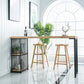 Glam 1/3 Pieces Bar Table Set Rectangle Wood Counter Table with Stools for Dining Room