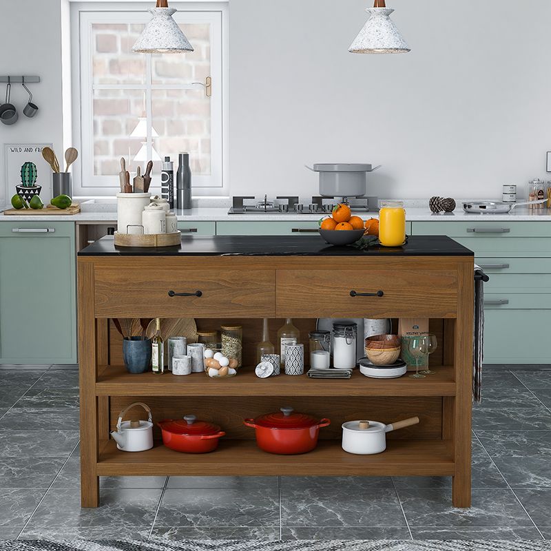 Tavolo da cucina della sala da pranzo tavolo da preparazione in marmo moderno con deposito aperto