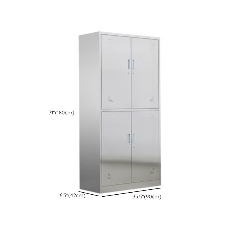 Metal Storage Cabinet for Bathroom Modern Cabinet with Hinged Doors Clearhalo 'Armoires & Wardrobes' 'armoires_wardrobes' 'Bedroom Furniture' 'furn' 'furn_armoires_wardrobes' 'Furniture' 1200x1200_54c14901-6763-4a15-a1a2-5bff3e8f9f56