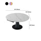 Stone Modern Round Table Standard Height Dining Room Table with Pedestal Base