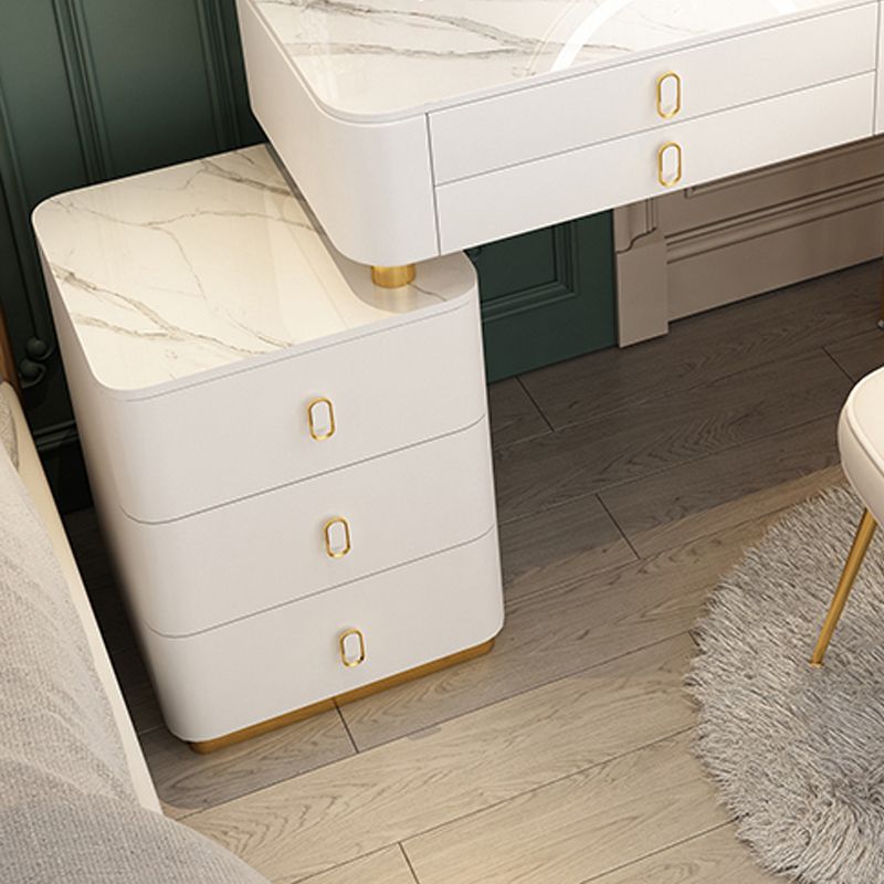 Glam Bedroom Vanity Dressing Table Stone Makeup Vanity Desk with Drawer