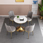 Contemporary Round Table Set 1/2/3/4/5 Pieces Dining Set for Kitchen