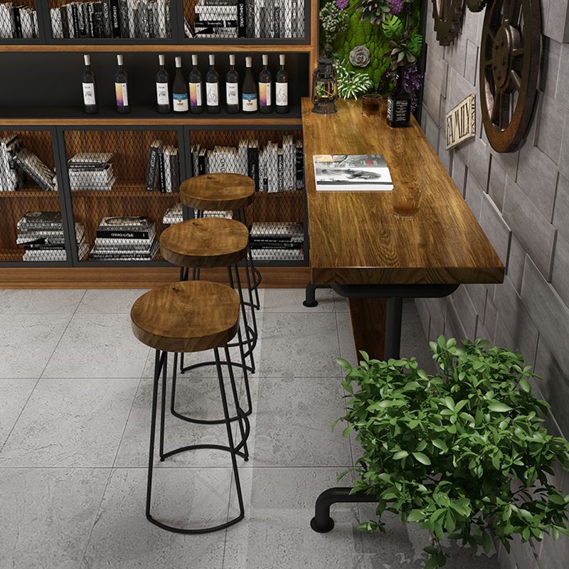 Industrial Wood Bar Set Wood 1/2/4/7/9 Pieces Rectangle Trestle Bistro Set in Natural Clearhalo 'Bar Furniture' 'furn' 'furn_home_bar_bar_sets' 'Furniture' 'Home Bars & Bar Sets' 'home_bar_bar_sets' 'Kitchen & Dining Furniture' 1200x1200_54c40f96-78ab-4e67-b3d8-33d84f3e9f8b