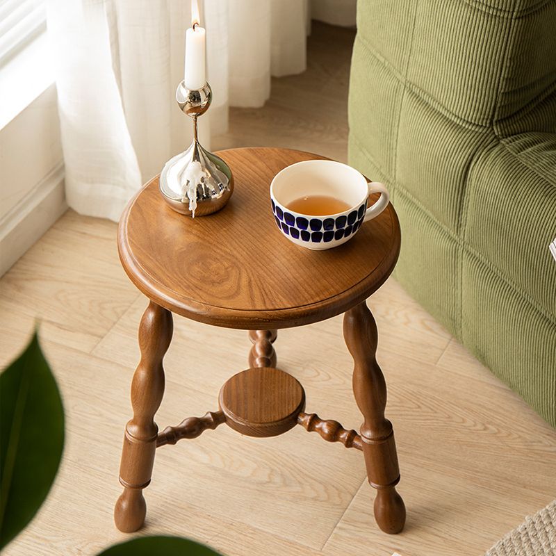 Rustic Solid Wood End Table 14.2" Tall Round 3 Legs Sofa Side Accent Table Clearhalo 'Coffee & Accent Tables' 'End & Side Tables' 'end_side_tables' 'furn' 'furn_end_side_tables' 'Furniture' 'Living Room Furniture' 1200x1200_54c64514-6fc4-410a-ab40-060230d78708