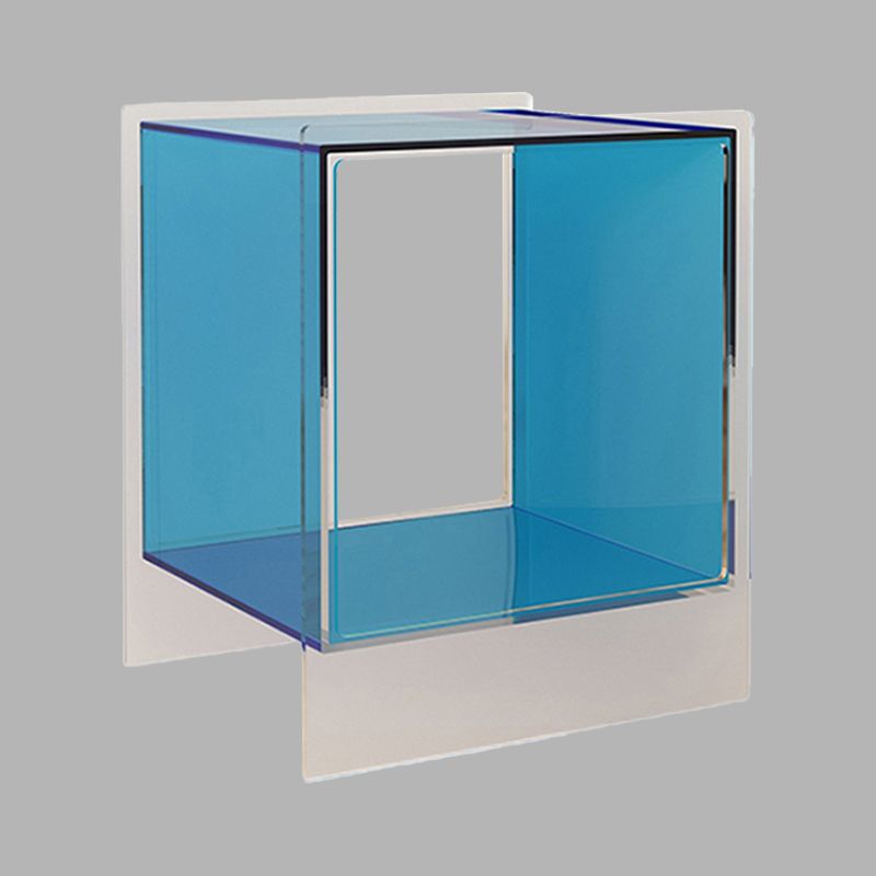 Square Shape Corner Table Acrylic Contemporary Bedroom Side Table
