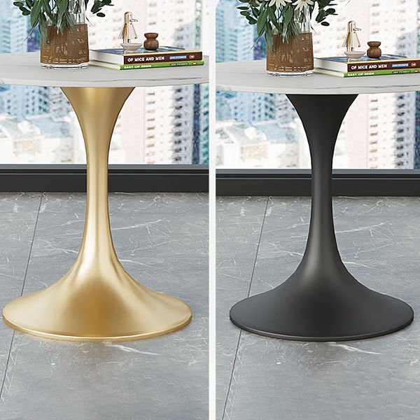 Round Tulip Base Luxury Dining Table White Tone Fixed Table with Sintered Stone Clearhalo ' dining_table' 'Dining Tables & Seating' 'Dining Tables' 'furn' 'furn_dining_table' 'Furniture' 'furniture_dining_table' 'Kitchen & Dining Furniture' 'kitchen&dining_furn' 'kitchen' 'kitchen_dining_table' 1200x1200_54c9f7aa-9c81-4633-8b37-c5319c843bd2