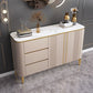 Armadietto di sideboard in pietra e legno con cassetti a buffet glam