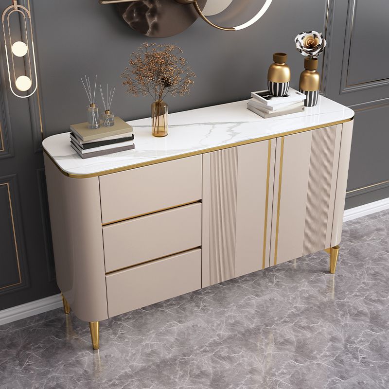Armadietto di sideboard in pietra e legno con cassetti a buffet glam