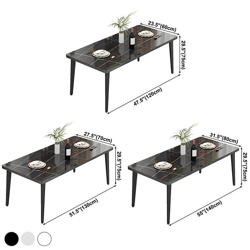 Minimalist Kitchen Rectangle Dining Table Sintered Stone Standard Dining Table with 4 Legs Base Clearhalo ' dining_table' 'Dining Tables & Seating' 'Dining Tables' 'furn' 'furn_dining_table' 'Furniture' 'furniture_dining_table' 'Kitchen & Dining Furniture' 'kitchen&dining_furn' 'kitchen' 'kitchen_dining_table' 1200x1200_54cdaf4f-3a10-4a55-9361-83b9dbaf8621