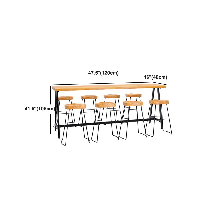 Rectangle Wood Counter Table Rectangle Industrial Style Bar Table for Kitchen Clearhalo 'Bar Furniture' 'Bar Tables' 'bar_tables' 'furn' 'furn_bar_tables' 'Furniture' 'Kitchen & Dining Furniture' 1200x1200_54cdbaad-cdd8-4693-a0bb-8ed986db7a5e