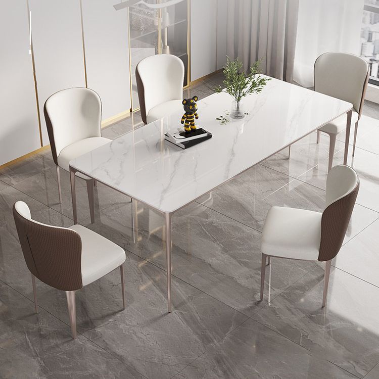 Modern Sintered Stone Top Dining Set Rectangle 1/2/4/5/6 Pieces Dining Room Table Set Clearhalo 'Dining Room Sets' 'Dining Tables & Seating' 'dining_room_set' 'furn' 'furn_dining_room_set' 'Furniture' 'Kitchen & Dining Furniture' 1200x1200_54ce7455-65f6-403b-97b4-3d04103bb9be
