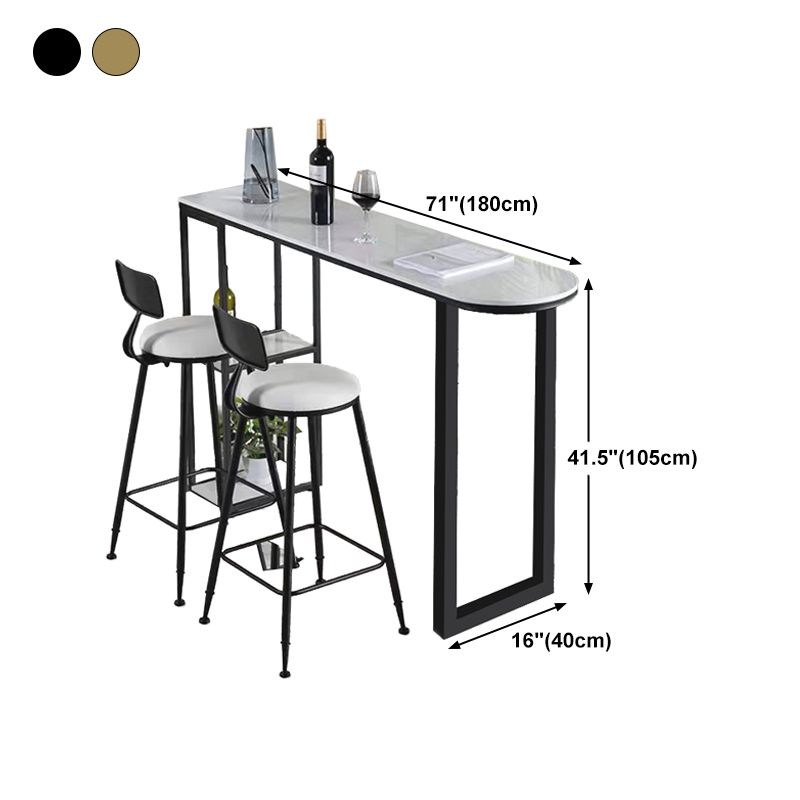 White Stone Top Bar Table Traditional Luxury Bar Table with Sled Base Clearhalo 'Bar Furniture' 'Bar Tables' 'bar_tables' 'furn' 'furn_bar_tables' 'Furniture' 'furniture_bar_tables' 'Kitchen & Dining Furniture' 1200x1200_54d043ec-8d1d-45ba-9dab-940997eab4e9
