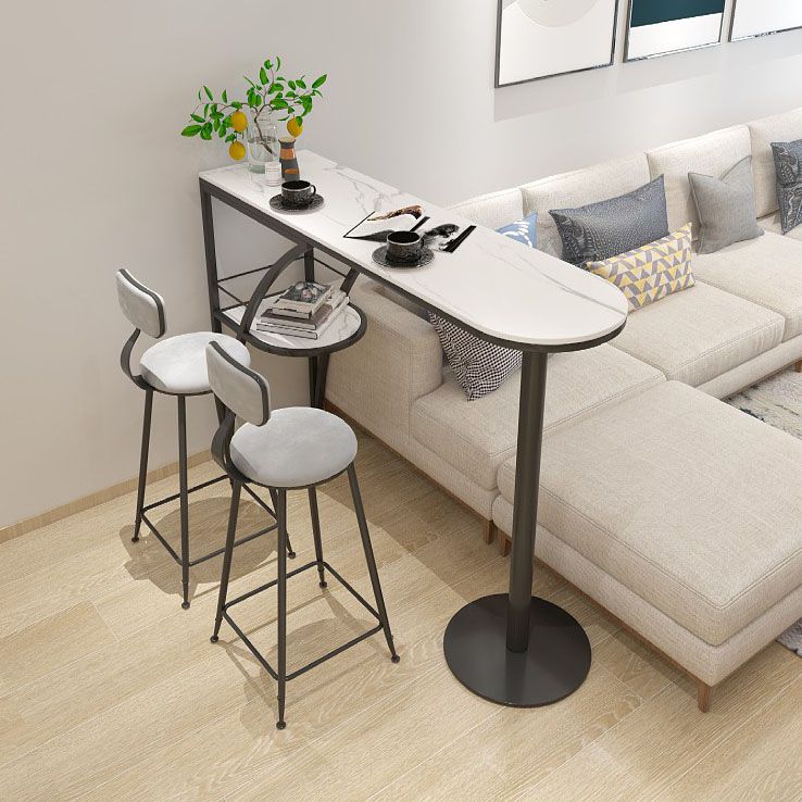 Tavolo da pub in pietra cottono da banco glam tavolo da cocktail bar ovale per soggiorno