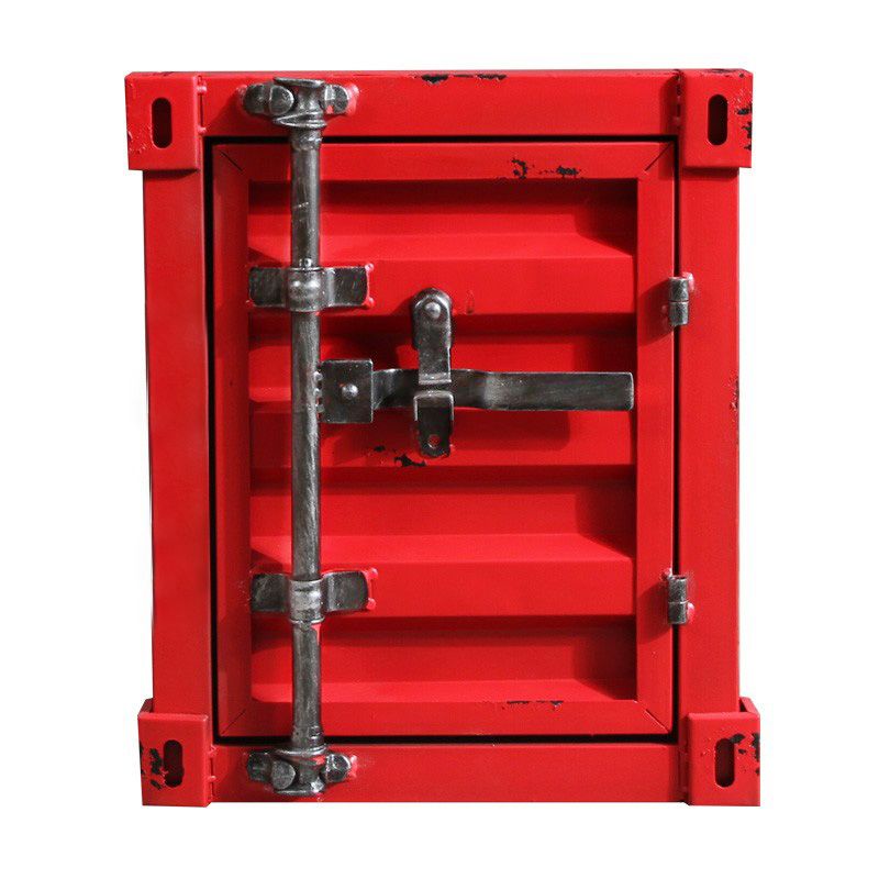 産業長方形のベッドサイドキャビネットメタルナイトテーブルストレージ付き