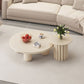 Table basse ou table d'appoint moderne en bois artificiel, ronde, beige