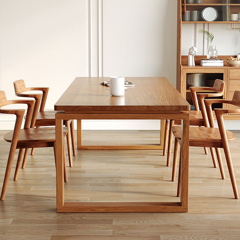 Glam Dining Wood Table Rectangle Table with Wooden Legs for Home Use Clearhalo 'Dining Tables & Seating' 'Dining Tables' 'dining_table' 'furn' 'furn_dining_table' 'Furniture' 'Kitchen & Dining Furniture' 1200x1200_54d17018-1511-45c4-9ae9-2029a551faf0