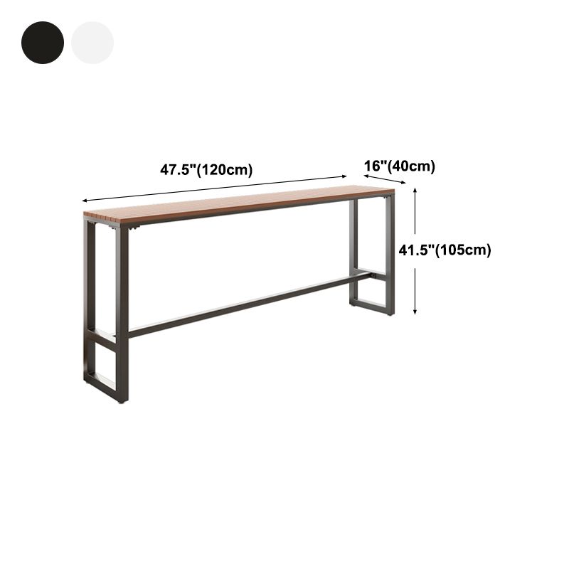 Outdoor Wood Footrest Hall/Pub Table Rectangle Bistro Bar Height Cocktail Table Clearhalo 'Bar Furniture' 'Bar Tables' 'bar_tables' 'furn' 'furn_bar_tables' 'Furniture' 'furniture_bar_tables' 'Kitchen & Dining Furniture' 'kitchen&dining_furn' 'kitchen' 1200x1200_54d1bd79-441b-4a1c-b8dc-e2bb81697f4b