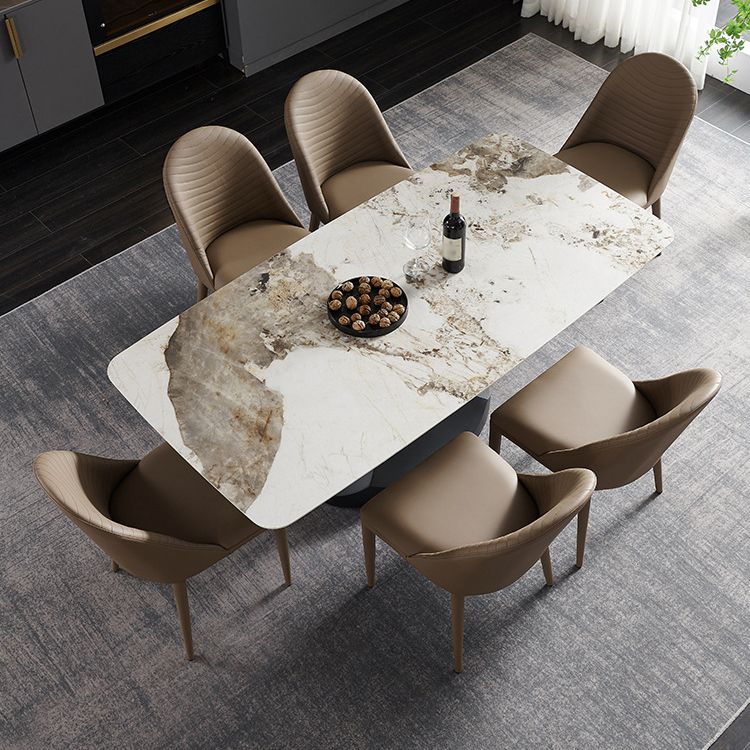 Modern Rectangle Sintered Stone Dining Table Set 1/3/4/5/7 Pieces Dining Set for Home Use Clearhalo 'Dining Room Sets' 'Dining Tables & Seating' 'dining_room_set' 'furn' 'furn_dining_room_set' 'Furniture' 'furniture_dining_room_set' 'Kitchen & Dining Furniture' 1200x1200_54d33589-29d9-479e-afa1-60ae6a8bdd7c