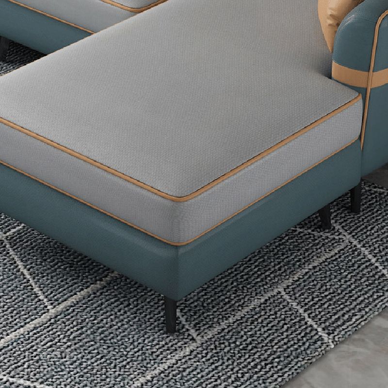 L-vormige 4-zitplaatsen 29.52 "H Sectionele moderne wijd uitlopende arm sectioneel