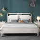 Glam Rubberwood Open-Frame Bed 45.28-Inch H White Bed Frame with Headboard Clearhalo 'Bedroom Furniture' 'Beds' 'furn' 'furn_beds' 'Furniture' 1200x1200_54d85779-7dd0-47ed-a991-56cbf7862301