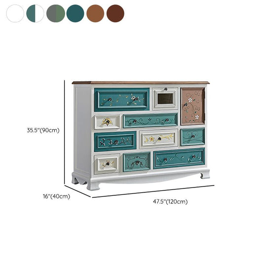 Nautical Bedroom Wooden Storage Chest Horizontal Chest with 10 Drawers