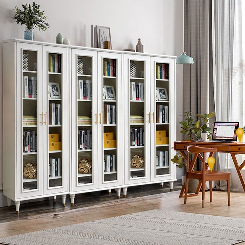 Modern Style  Bookshelf Closed Back Standard Engineered Wood Bookcase in White