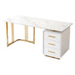 Glam 3-drawer Office Desk Rectangular Sintered Stone Home Desk Clearhalo 'furn' 'furn_office_desk' 'Furniture' 'furniture_office_desk' 'Office Desks' 'Office Furniture' 'office_desk' 1200x1200_54db6b9e-66e4-4720-a9c3-e13bbc659266