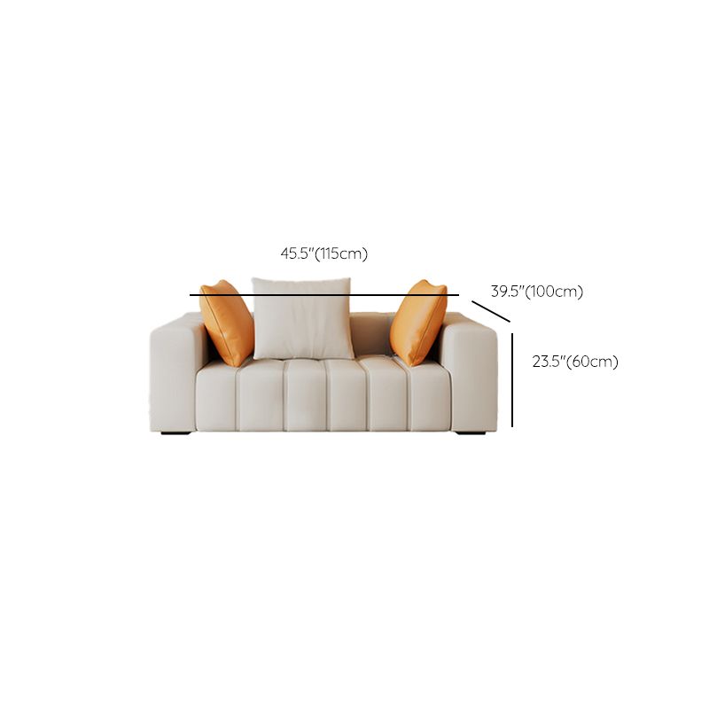 Contemporary White Sectional Sofa with Square Arms and Channel Back Clearhalo 'furn' 'furn_sectionals' 'Furniture' 'Living Room Furniture' 'Sectionals' 1200x1200_54db7d08-03ee-4982-bbba-1da733cbd301