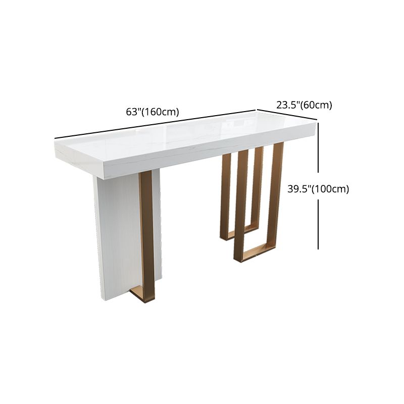 Kitchen Artificial Marble Counter Table Metal Base 40-inch Height ...