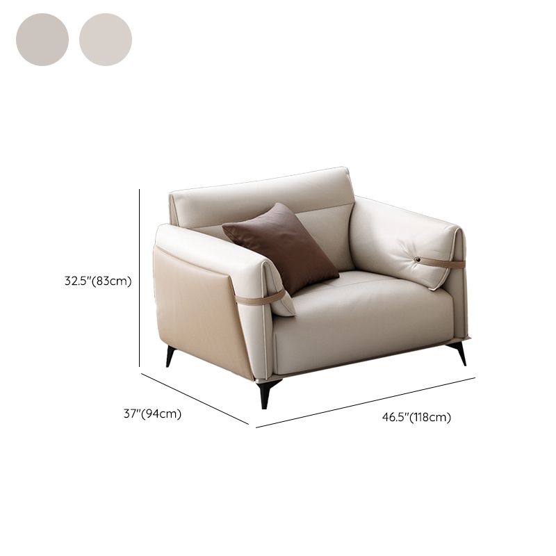 Contemporary Pillow Top Arm Sectional Genuine Leather Sectional Sofa Clearhalo 'furn' 'furn_sectionals' 'Furniture' 'Living Room Furniture' 'Sectionals' 1200x1200_54dc21d6-79f1-492e-b06e-61e442965a6d
