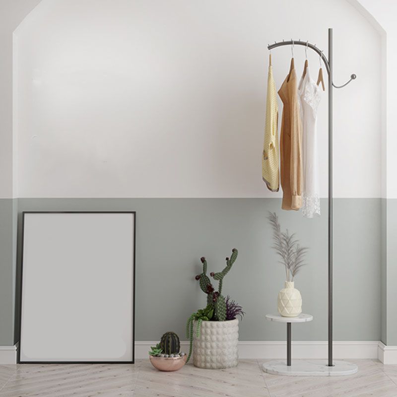 Modern Metal Hall Standing Storage Stfelf Entryway Kit Hooks Hall Tree