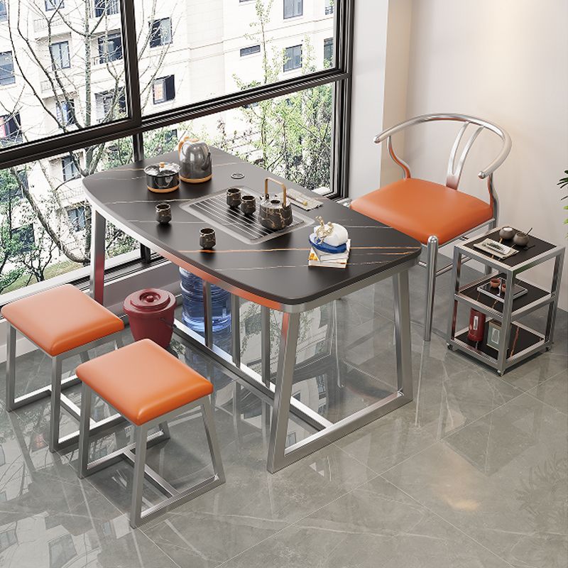 Metal Traditional Luxury Rectangle Table Sintered Stone Table,47"L x 21"W x 29"H Clearhalo ' dining_table' 'Dining Tables & Seating' 'Dining Tables' 'furn' 'furn_dining_table' 'Furniture' 'furniture_dining_table' 'Kitchen & Dining Furniture' 'kitchen&dining_furn' 'kitchen' 'kitchen_dining_table' 1200x1200_54dce06a-813a-4abb-8941-78de82818f70