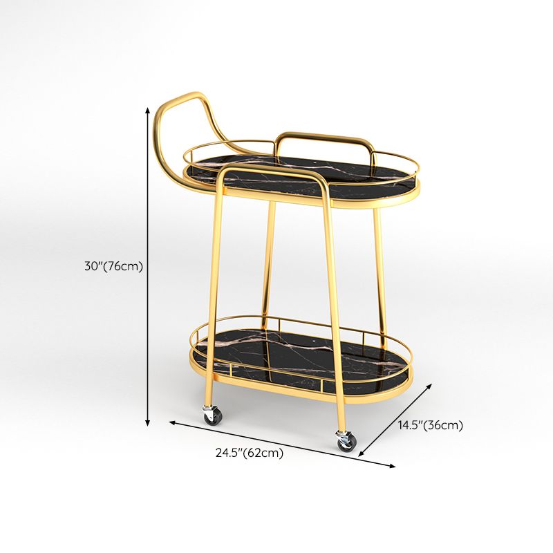 24.41 "W Table de préparation contemporaine à rouler en métal avec porte-serviettes