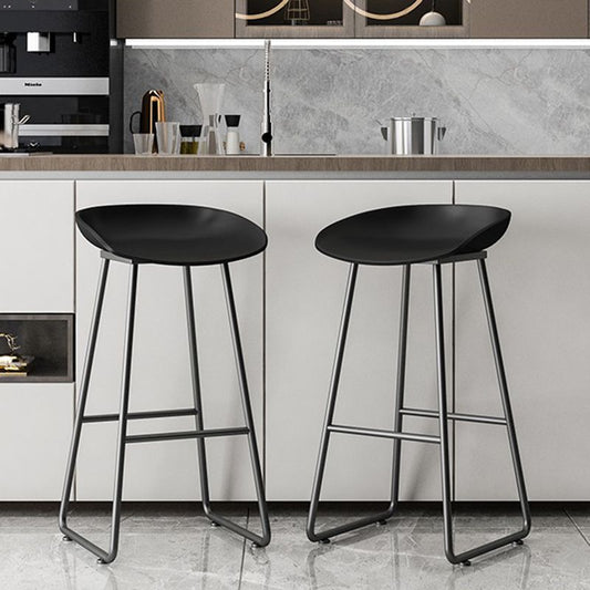 Contemporary Bucket Counter Bar Stool Armless Plastic Bar Stool with Footrest, Iron Base Clearhalo 'Bar Furniture' 'Bar Stools' 'bar_stools' 'furn' 'furn_bar_stools' 'furniture_bar_stools' 'Kitchen & Dining Furniture' 'kitchen&dining_furn' 'kitchen' 'kitchen_furn' Furniture' 1200x1200_54dcedf2-4834-4297-9cc1-886b3579f7ca