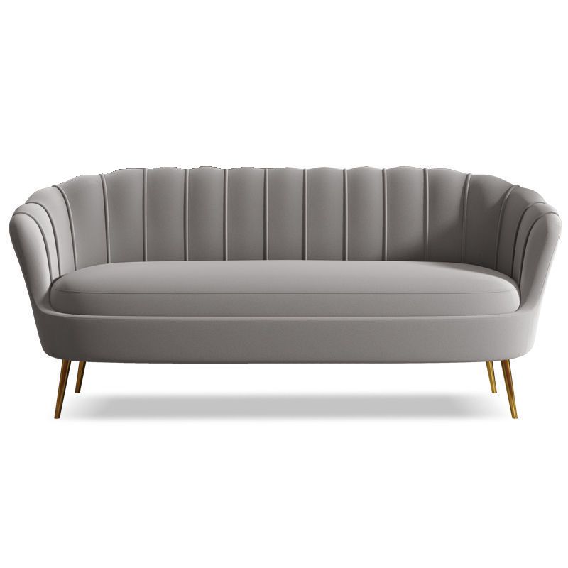 Glam Living Room Velvet Sofa Sewn Pillow Back Settee with Brass Legs Clearhalo 'Furniture' 'furniture_sofas' 'Living Room Furniture' 'Sofa' 'sofas' 1200x1200_54de8dd4-7430-431f-b906-4bd8e23adff1
