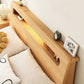 Panel Standard Bed in Natural Solid Wood Bed with Rectangular Headboard