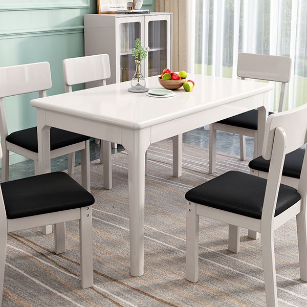 Modern Style Rubberwood Dining Table Rectangle Table with 4 Legs for Home Clearhalo ' dining_table' 'Dining Tables & Seating' 'Dining Tables' 'furn' 'furn_dining_table' 'Furniture' 'furniture_dining_table' 'Kitchen & Dining Furniture' 'kitchen&dining_furn' 'kitchen' 'kitchen_dining_table' 1200x1200_54dfd2bf-a7a6-4fa6-bd98-49080dd73b3b