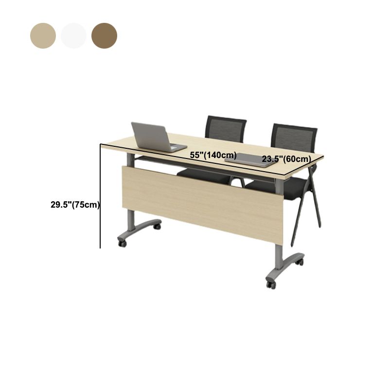 Écriture contemporaine pour bureau 30 "H bureau rectangulaire avec roues