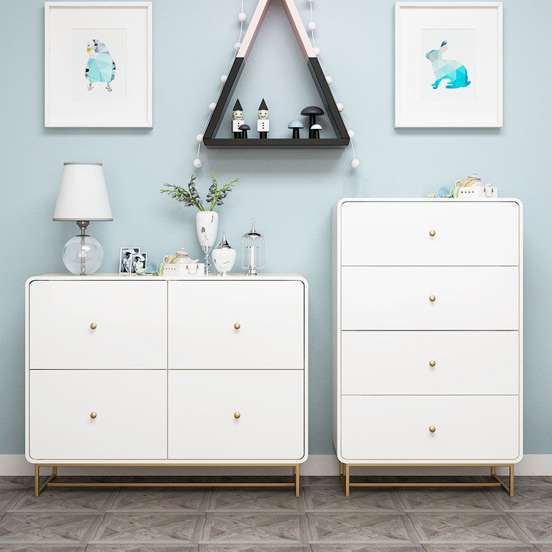 Wood 4 - Drawer Accent Chest Modern 34.6-Inch High Simple Storage Chest