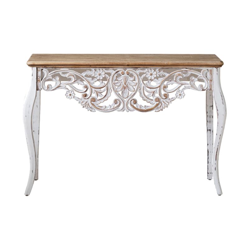 Rectangle Shape French Country Console Table White Wood Sofa Table Clearhalo 'Console Tables' 'console_tables' 'Entry & Mudroom Furniture' 'furn' 'furn_console_tables' 'Furniture' 1200x1200_54e6dff2-5ba1-4da3-890d-e749adbd2ac4