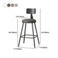Modern Armless Backrest Counter Stool Iron Cafe Bar Stool with Leather Cushion Clearhalo 'Bar Furniture' 'Bar Stools' 'bar_stools' 'furn' 'furn_bar_stools' 'Furniture' 'furniture_bar_stools' 'Kitchen & Dining Furniture' 1200x1200_54e6f2d2-c480-4f2f-979b-f56bc578720a