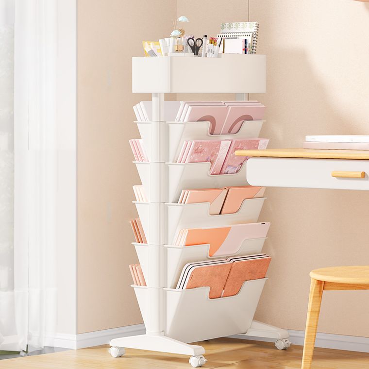 7.87"W Bookcase Contemporary Style Closed Back White Bookshelf for Home Office Clearhalo 'Bookcases' 'furn' 'furn_bookcases' 'Furniture' 'furniture_bookcases' 'Office Furniture' 1200x1200_54e70125-d9c8-4806-8244-1ad5db14a471