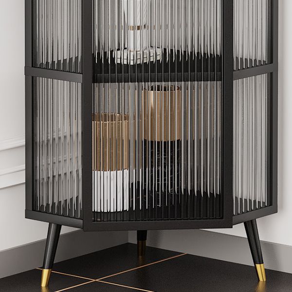 Industrial Curio Cabinet Metal Glass Doors Storage Cabinet with Legs for Living Room Clearhalo 'Display & China Cabinets' 'display_china_cabinets' 'furn' 'furn_display_china_cabinets' 'Furniture' 'Kitchen & Dining Furniture' 1200x1200_54e847c1-b8a1-4e01-9f4b-4b1bcfbc4e46