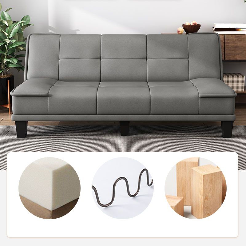30.7" H Faux Leather Biscuit Back Armless Convertible Sleeper Sofa Clearhalo 'furn' 'furn_sofas' 'Furniture' 'Living Room Furniture' 'Sofa' 'sofas' 1200x1200_54e938d9-ae07-4568-99e1-d586891d31a8