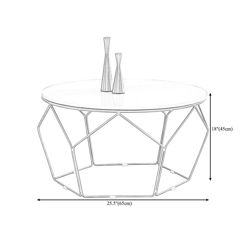 White Marble Frame 1 Coffee Table Modern Round Table for Living Room Clearhalo 'Coffee & Accent Tables' 'Coffee Tables' 'coffee_tables' 'furn' 'furn_coffee_tables' 'Furniture' 'furniture_coffee_tables' 'Living Room Furniture' 1200x1200_54ebcd21-530d-4f09-bba1-17cc128b1300