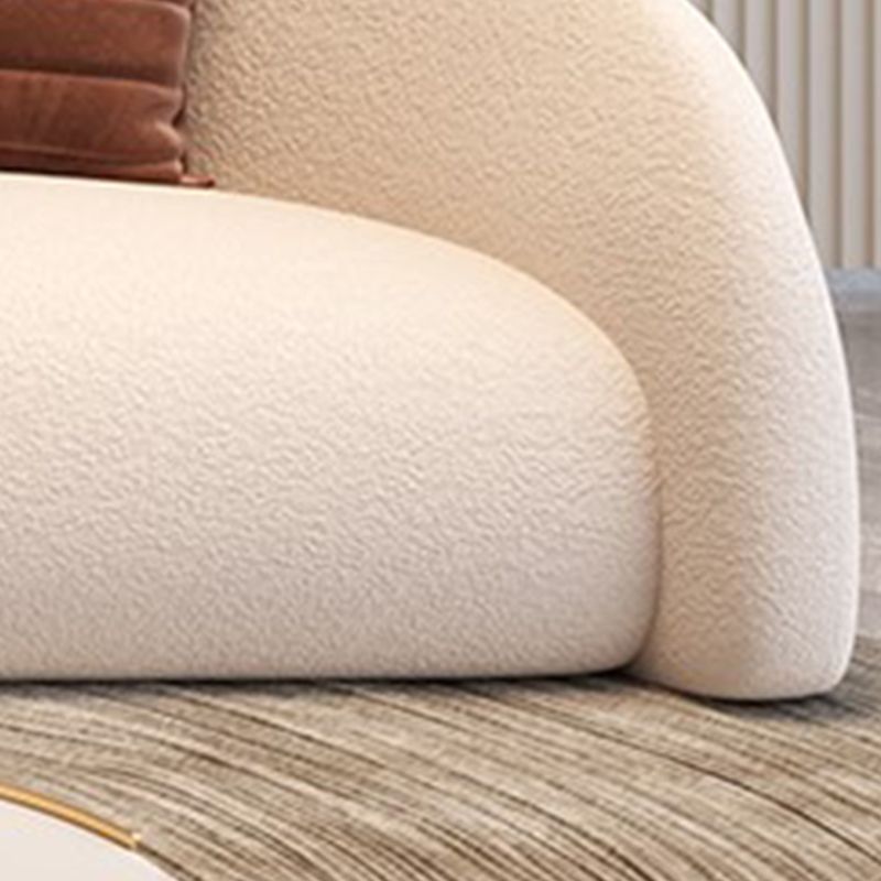Modern Wool Curved Sofa Sloped Arm Sofa for Living Room, Apartment